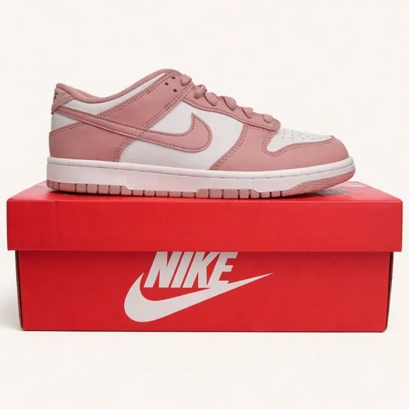 Nike Dunk Low GS Pink White Sneakers New in Box Youth 7Y Women 8.5 - Picture 1 of 10
